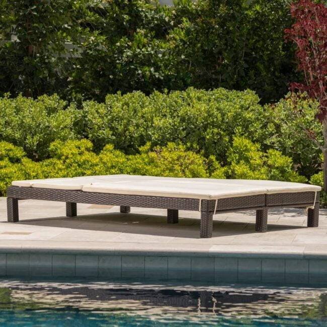 DEVOKO Premium Rattan Lounge Chairs Set of 2 - Dark Brown & Cream - Image 3