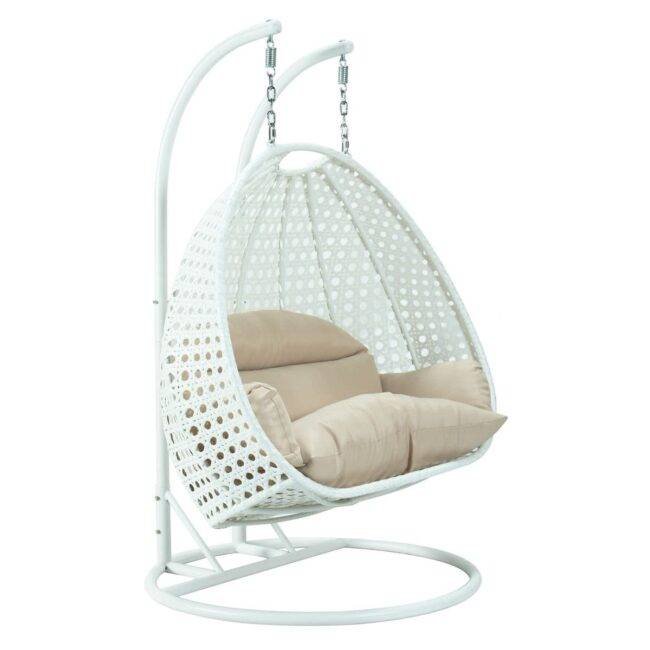 Double Seater Hanging Swing Chair (White/Cream) - Image 4