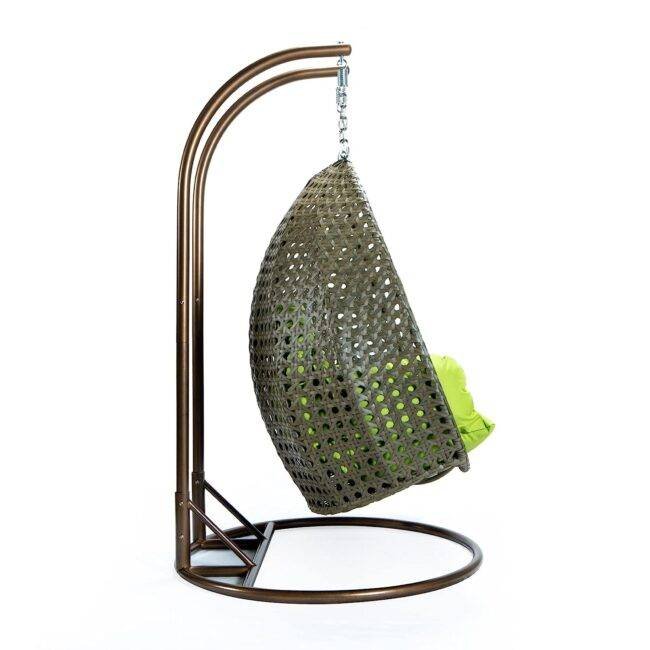 Unique Design Double Seater Swing (Dark Brown/Light Green) - Image 4