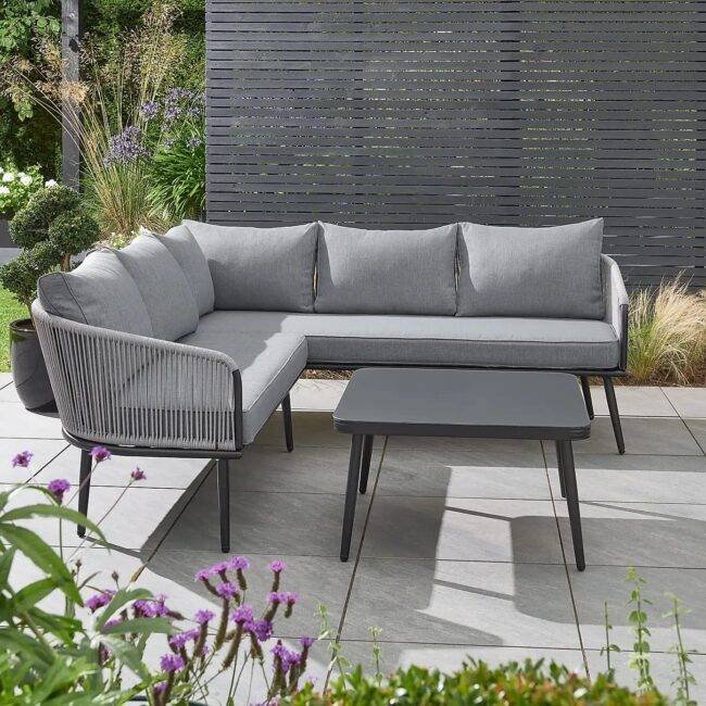 DEVOKO L-Shaped Conversation Sofa Set (Grey) - Image 3