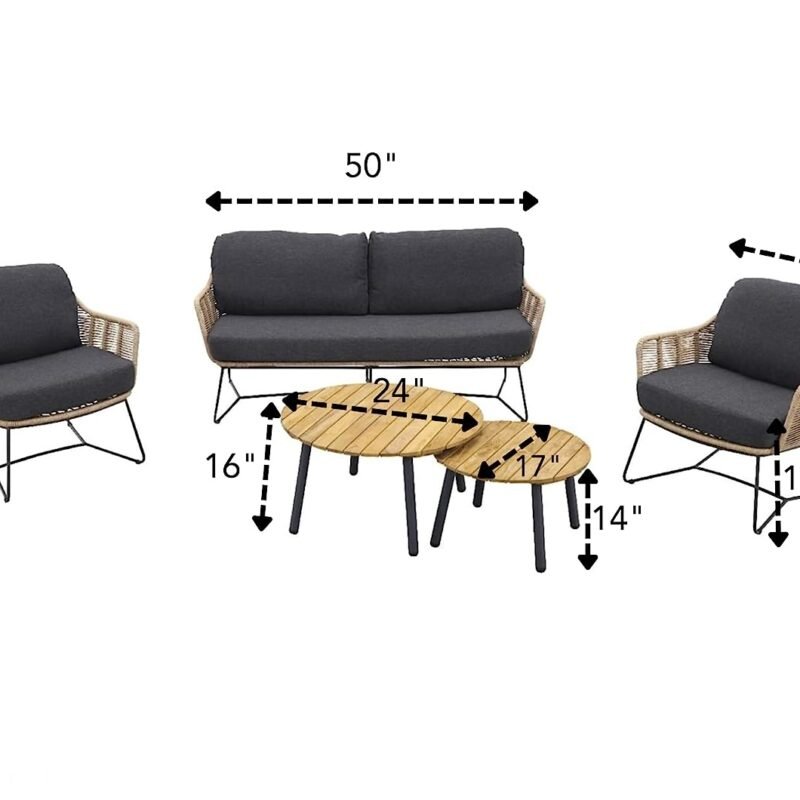 Bistro Loveseat Set (Beige and Black) - Image 3