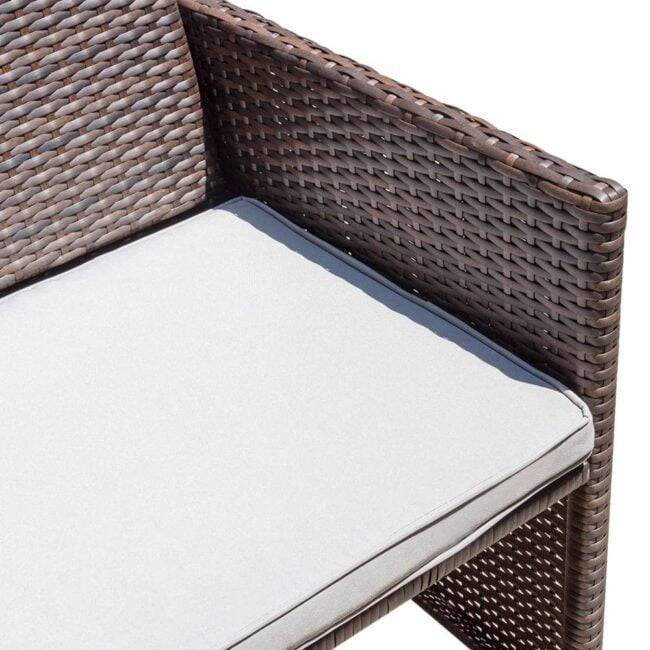 DEVOKO 3-Piece Rattan Wicker Patio Furniture Set (Dark Brown/Grey) - Image 3