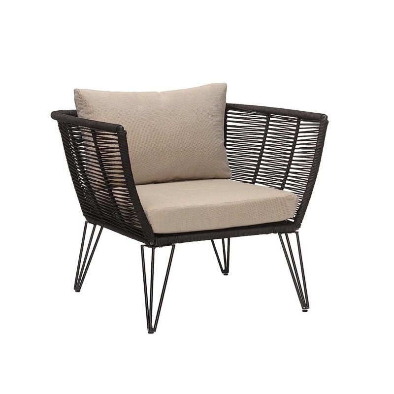Outdoor Patio Sofa (Black and Cream) - Image 3
