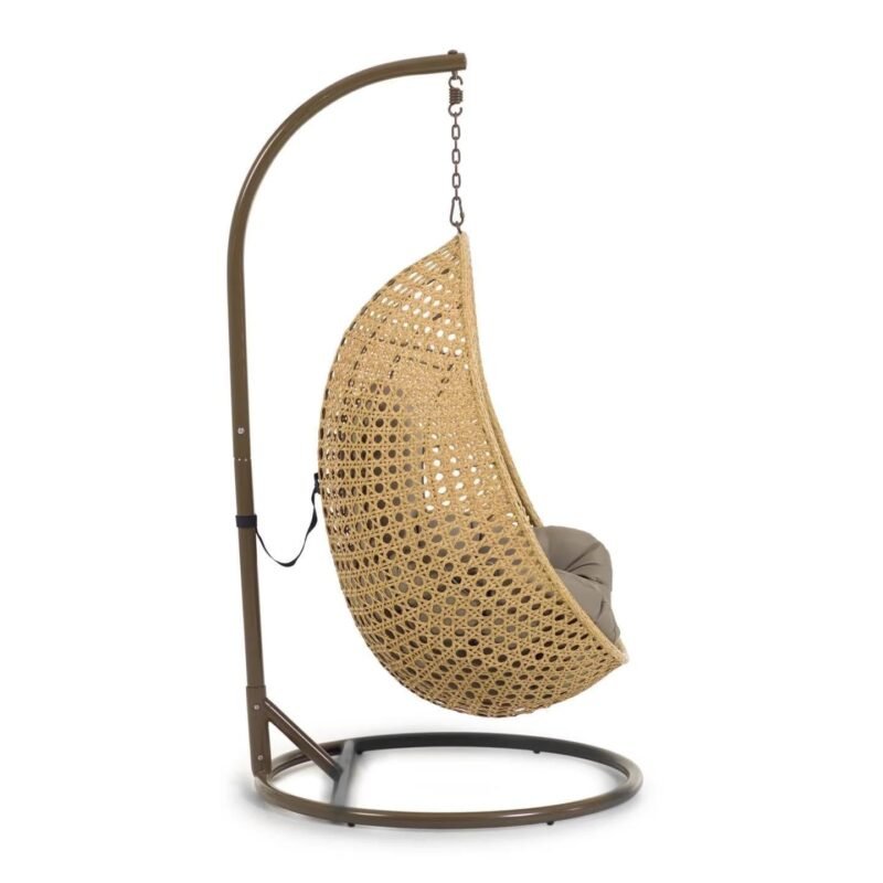 Hanging Egg Swing Chair (Beige and Dark Grey) - Image 3
