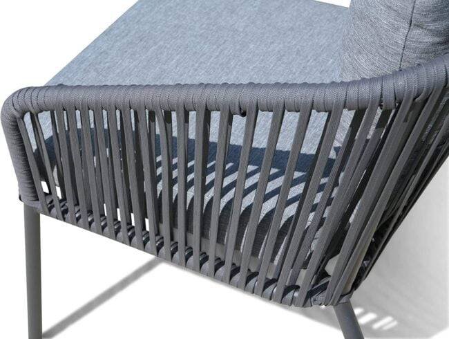DEVOKO 5-Seater Grey Rope Sofa Set - Image 3