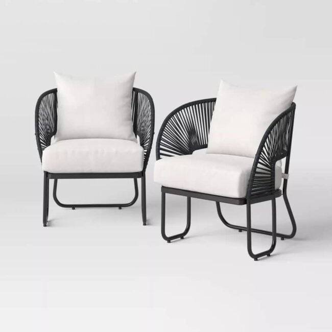 DEVOKO Waterproof Outdoor Patio Furniture Set (Black/White) - Image 3