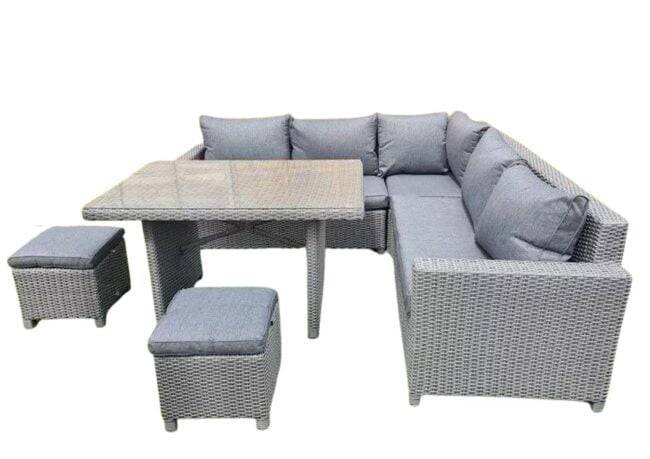 DEVOKO 5-Piece Outdoor Patio Furniture Set - Grey - Image 3