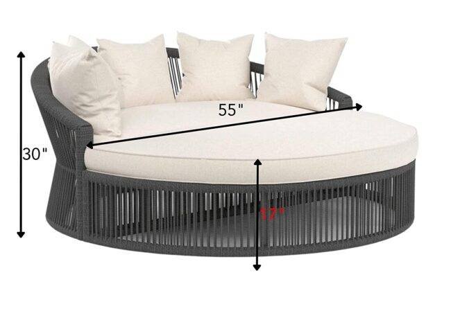 DEVOKO Round Daybed Furniture Set (Black) - Image 2