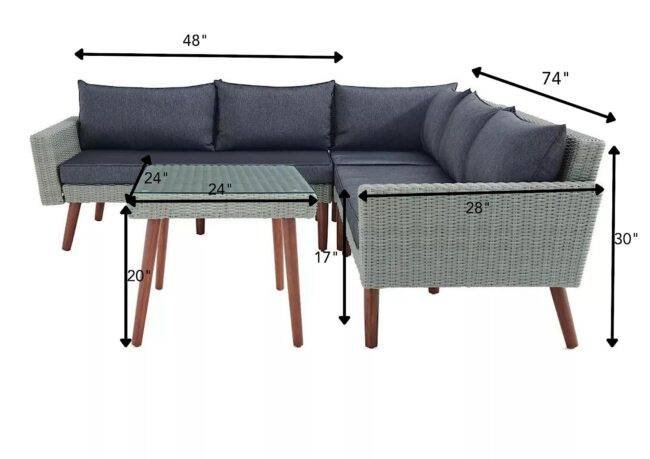 DEVOKO 3-Piece Outdoor Patio Set (Silver/Dark Grey) - Image 4
