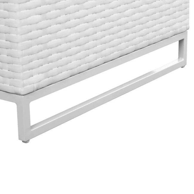 DEVOKO White Wicker Lounger (Grey Cushions) - Image 3