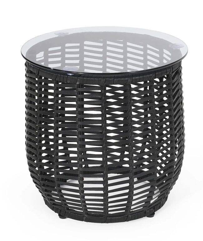 Devoko Patio Bistro Set with Cushions – Black/Grey - Image 4