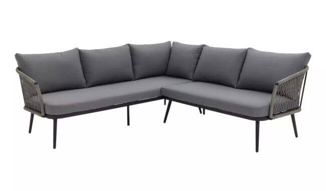 DEVOKO Rope L-Shape Sofa Set (Grey) - Image 4
