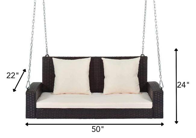 Rattan Wicker Two Seater Sofa Swing - Image 2