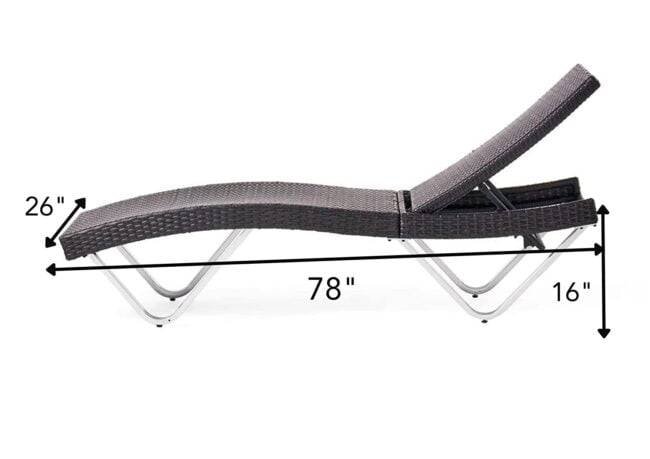 DEVOKO Waterproof Wicker Rattan Sunbed (Dark Brown) - Image 2