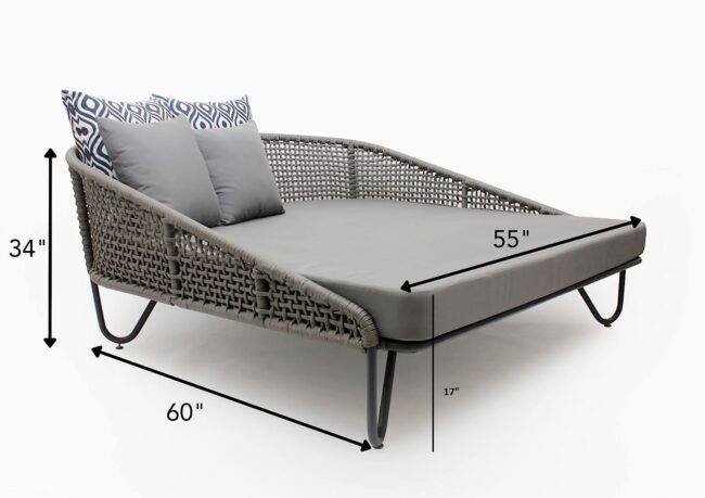 DEVOKO Outdoor Rope Daybed Set (Grey) - Image 4
