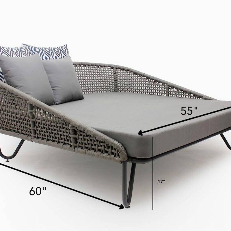 DEVOKO Outdoor Rope Daybed Set (Grey) - Image 4