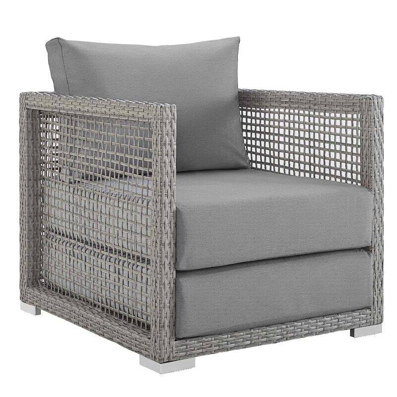 Outdoor 6 Pieces Sectional Patio Furniture (Grey) - Image 3