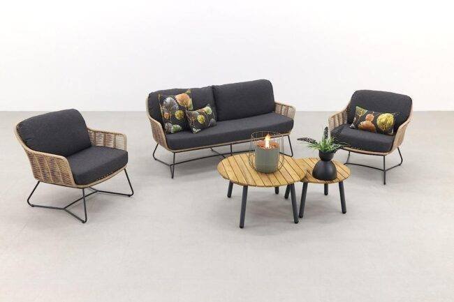 Bistro Loveseat Set Rope(Beige and Black) - Image 4