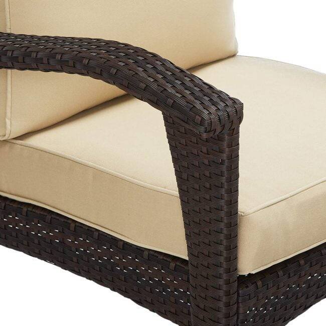 Devoko 5-Piece Patio Furniture Set in Dark Brown & Cream - Image 3
