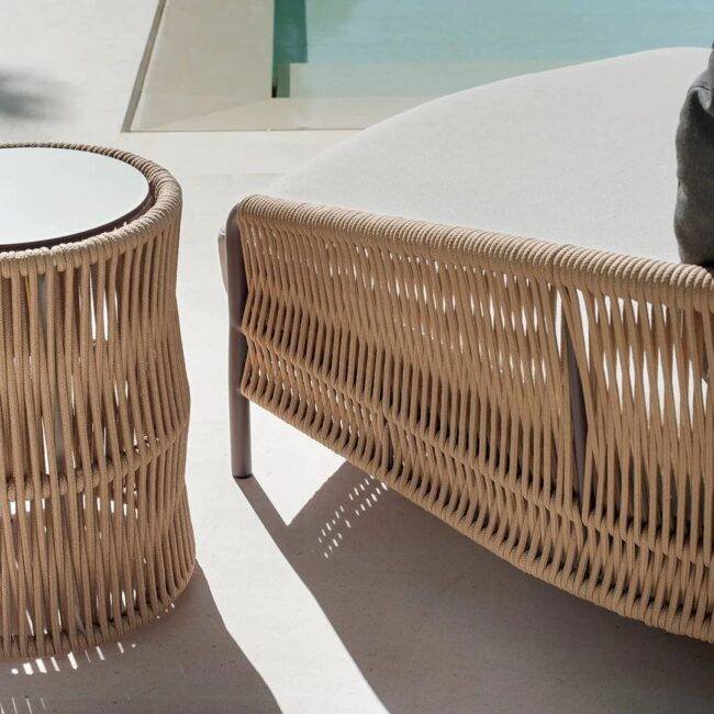 DEVOKO Outdoor Rope Daybed Set (Beige/Off-White) - Image 4