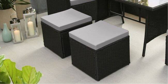 DEVOKO 6-Piece Patio Furniture Set - Black & Grey Outdoor Dining Conversation Set - Image 4