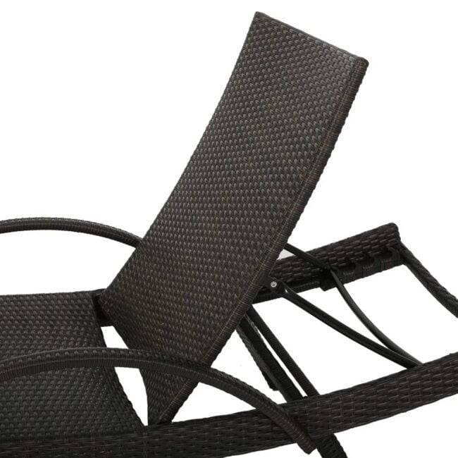 DEVOKO Rattan Sun Lounger Chair Set (2-Pack) -Dark Brown/Light Green - Image 4