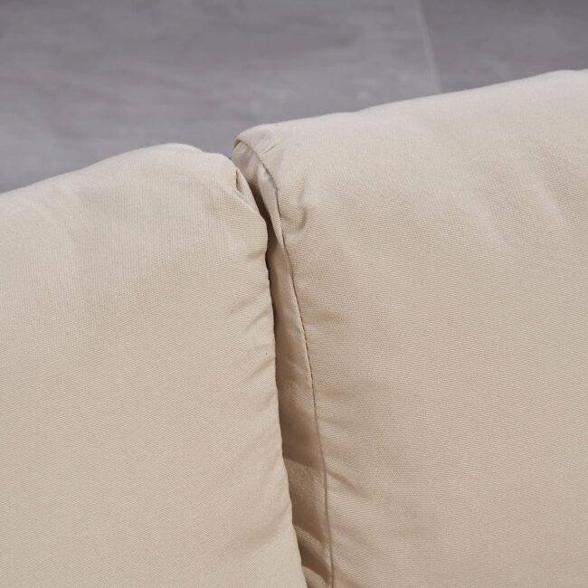 DEVOKO Outdoor Sectional Sofa Set (Dark Brown/Cream) - Image 5