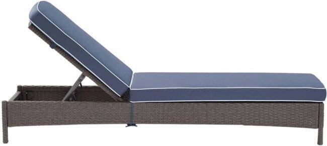 DEVOKO Outdoor Double Chaise (Dark Brown/Navy Blue) - Image 5