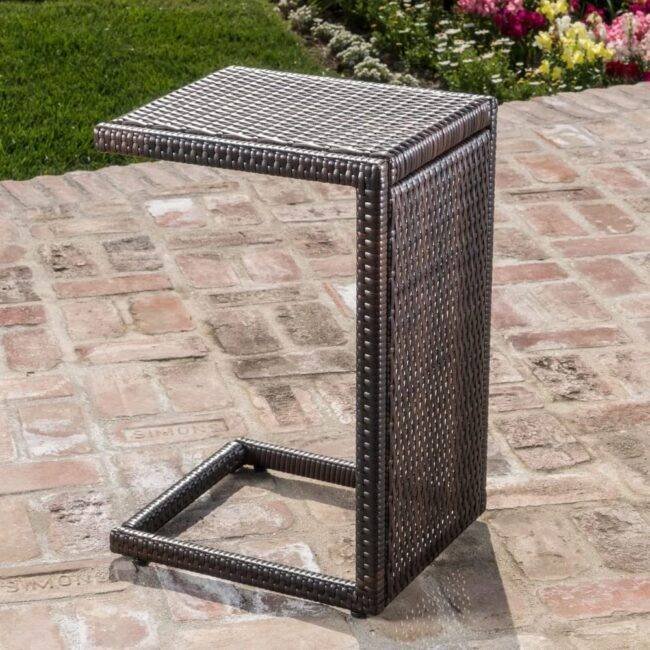 Waterproof Wicker Rattan Lounge Sunbed - Dark Brown - Image 5