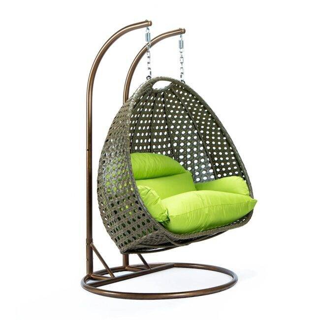 Unique Design Double Seater Swing (Dark Brown/Light Green) - Image 5