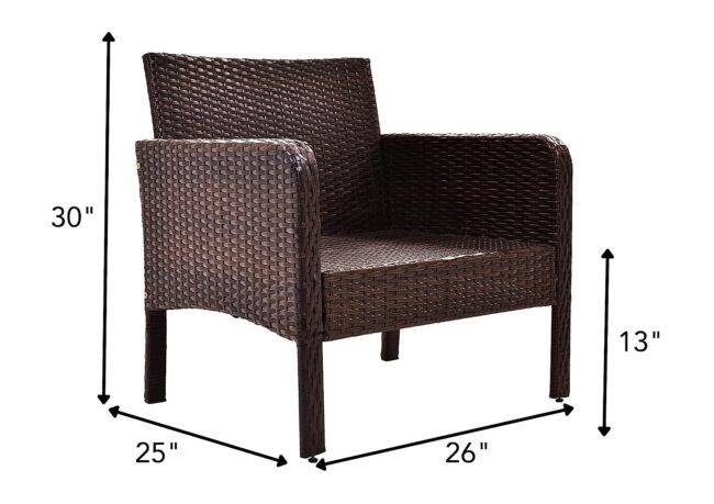 7-Seater Outdoor Sofa Set (Dark Brown/Cream) - Image 4