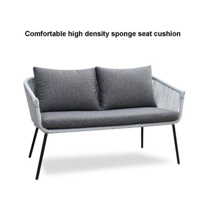 4-Piece Outdoor Patio Conversation Sofa Set (Grey) - Image 5