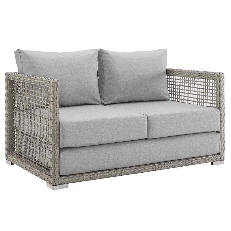 Outdoor 6 Pieces Sectional Patio Furniture (Grey) - Image 4