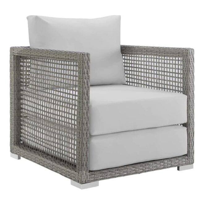 Outdoor 6 Pieces Sectional Patio Furniture (Grey and White) - Image 5