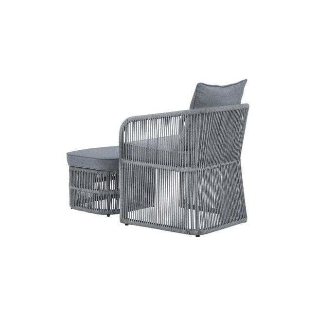 DEVOKO Grey Single Seater Rope Sofa with Cushions and Side Table - Image 5