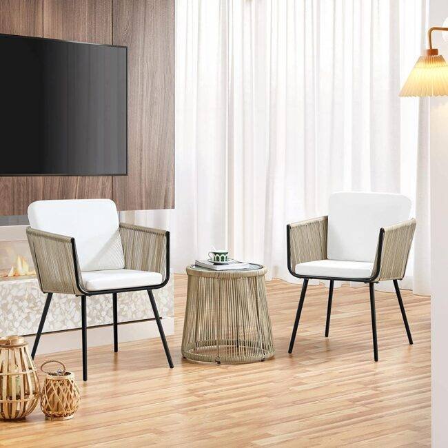 3-Piece Devoko Patio Furniture Set - Beige & White - Image 5