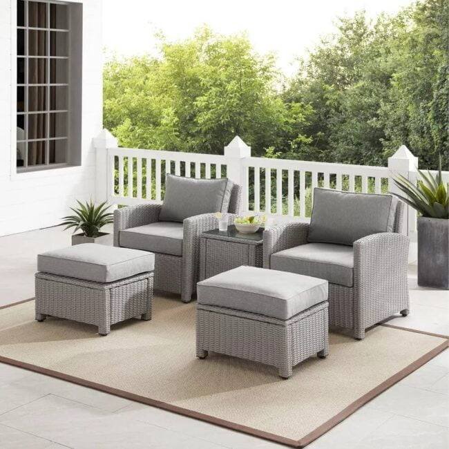 Devoko 5-Piece Patio Furniture Set - Silver/Grey - Image 6