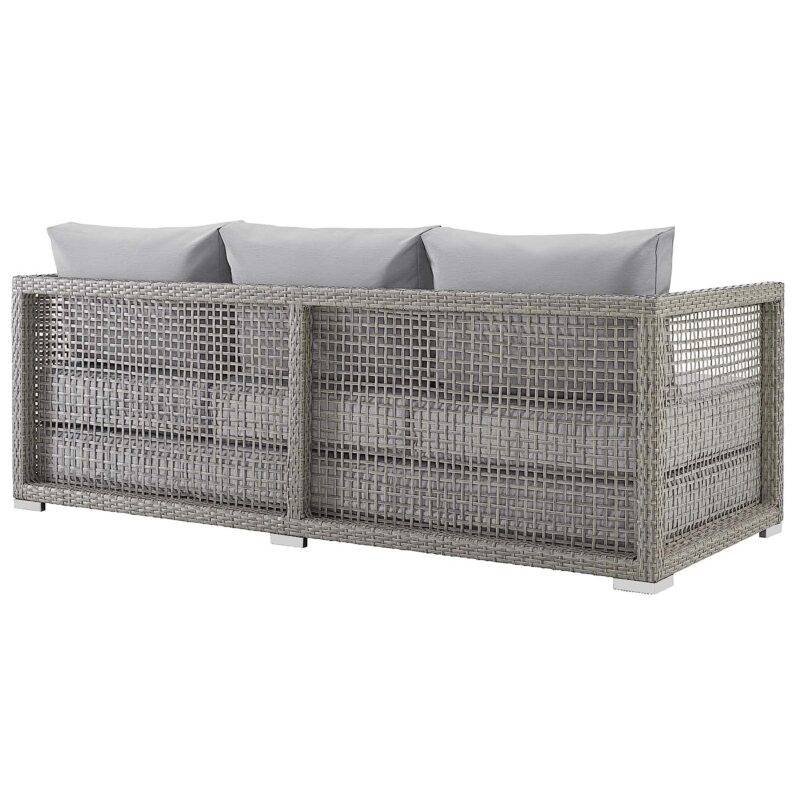 Outdoor 6 Pieces Sectional Patio Furniture (Grey) - Image 5