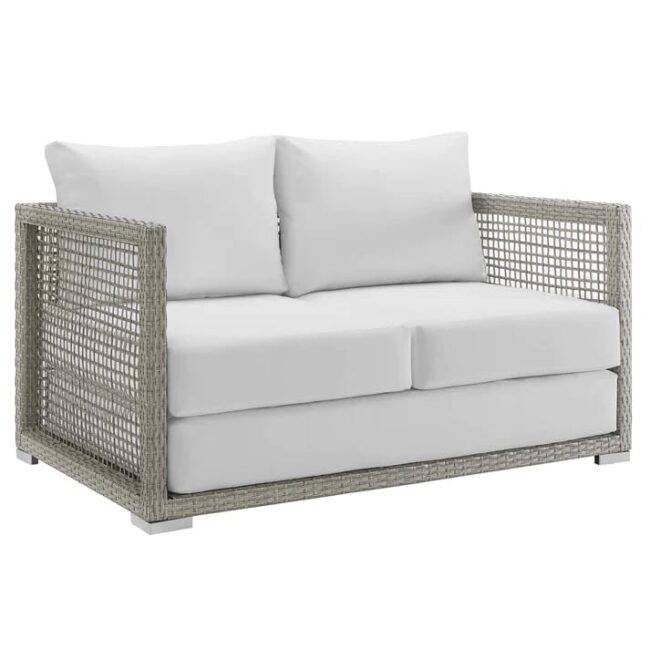 Outdoor 6 Pieces Sectional Patio Furniture (Grey and White) - Image 6