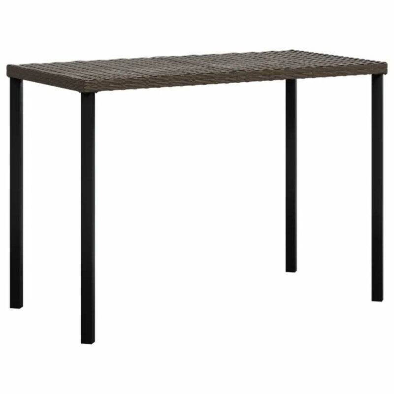 DEVOKO 6-Piece Patio Furniture Set with Dining Table - Dark Brown Rattan/White Cushions - Image 6