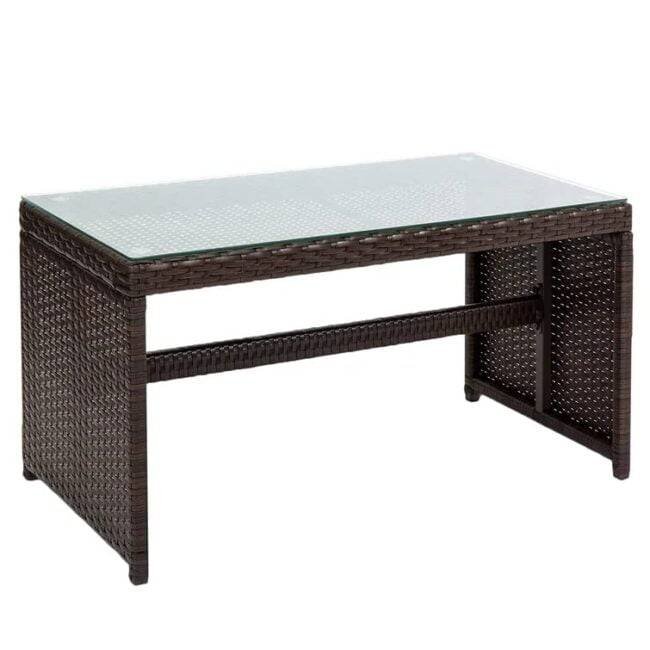 4-Piece Dark Brown Rattan Patio Furniture Set With Cream Cushion - Image 6