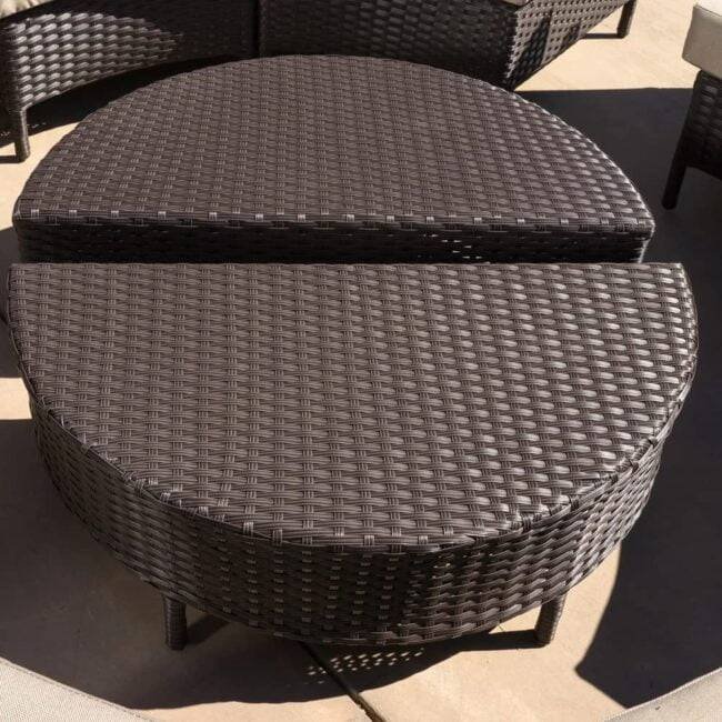 DEVOKO Oval 10PCS Patio Furniture Set (Dark Brown & Light Cream) - Image 3