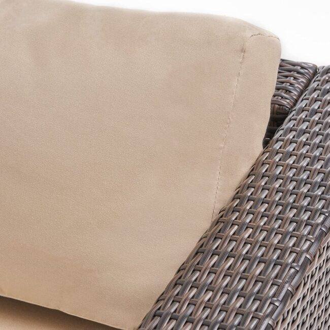 DEVOKO Outdoor Sectional Sofa Set (Dark Brown/Cream) - Image 6