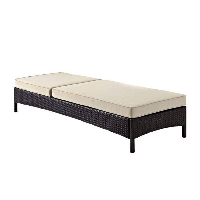 DEVOKO Outdoor Double Chaise (Dark Brown/Cream) - Image 3