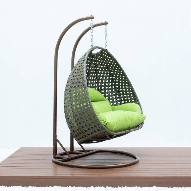 Unique Design Double Seater Swing (Dark Brown/Light Green) - Image 6