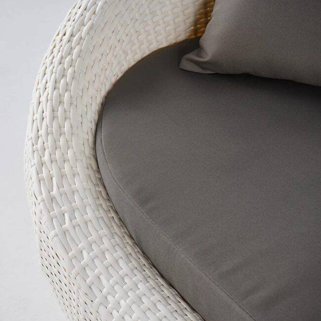 Outdoor Wicker Daybed Set (White/Dark Grey) - Image 7
