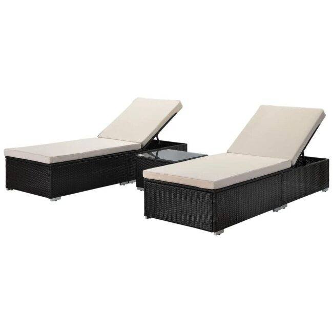 DEVOKO Lounge Chairs Set (Black/Cream) - Image 9