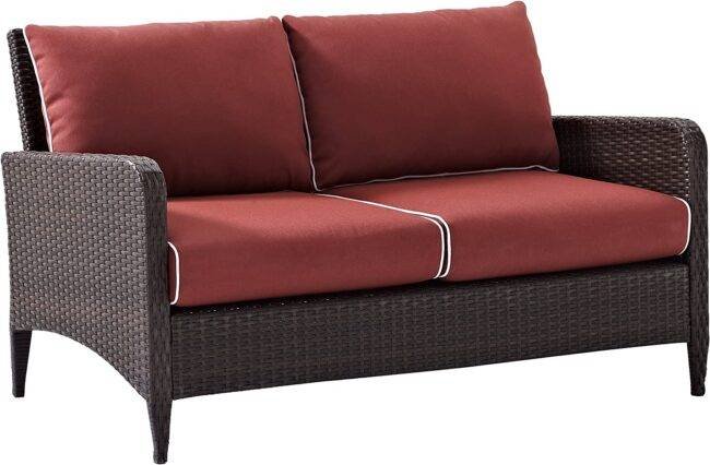 DEVOKO Patio Furniture Set 1-Piece (Dark Brown & Red) - Image 3