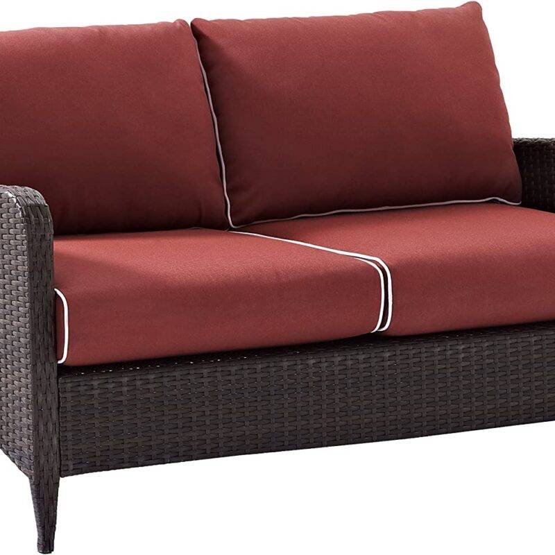 DEVOKO Patio Furniture Set 1-Piece (Dark Brown & Red) - Image 3