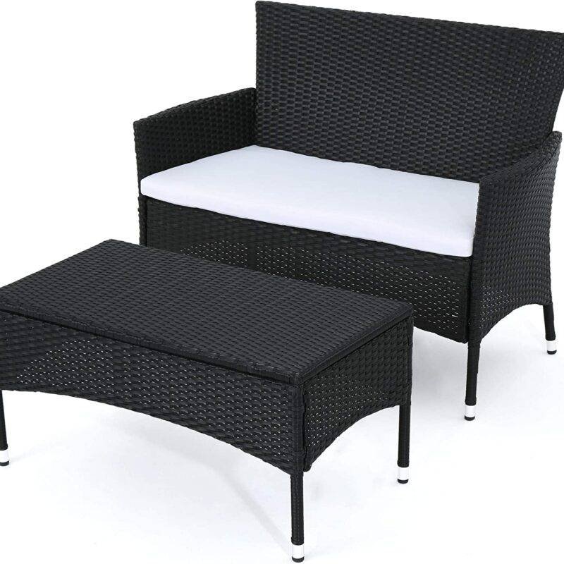 DEVOKO Patio Conversation Set 2-Piece (Black & White) - Image 4